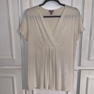 JJill Ivory cap-sleeve V-neck tunic